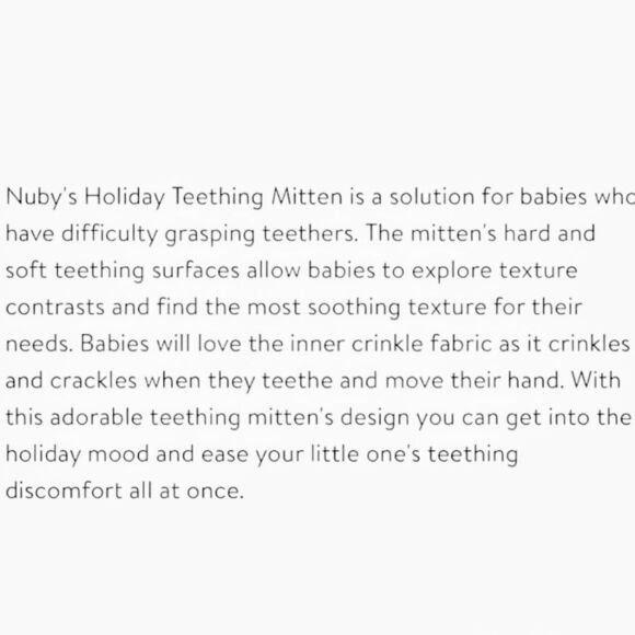 Nwt NIB NUBY GINGERBREAD TEETHING MITTEN - Picture 5 of 7